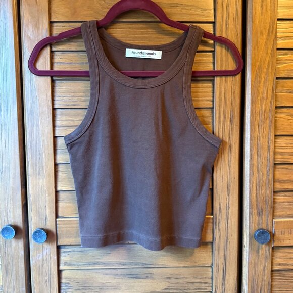 The Foundationals - Chocolate Brown Ribbed Tank- Size M/L - Picture 1 of 4